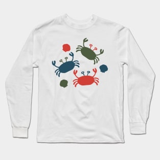 Ocean Crabs in sweet orange and palest pink Long Sleeve T-Shirt